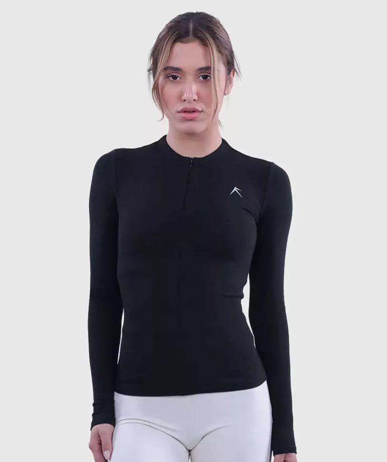  Collarless Top With ¾ Zipper image 1